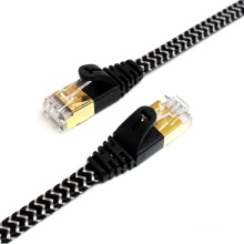 Cat7 10 Gigabit Ethernet Ultra Flat Patch Cable Nylon Braided